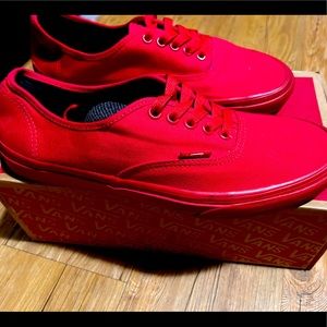 Vans solid red men’s size 9 they do not sell these new anymore